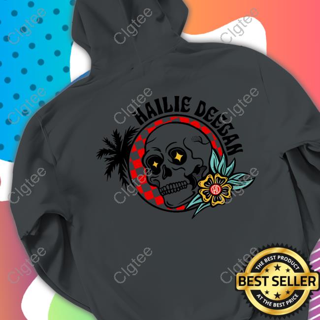 Official Hailie Deegan Merch Checkered Skull Hd Crewneck Sweatshirt Official Hailie Deegan Merch Checkered Skull Hd Crewneck Sweatshirt