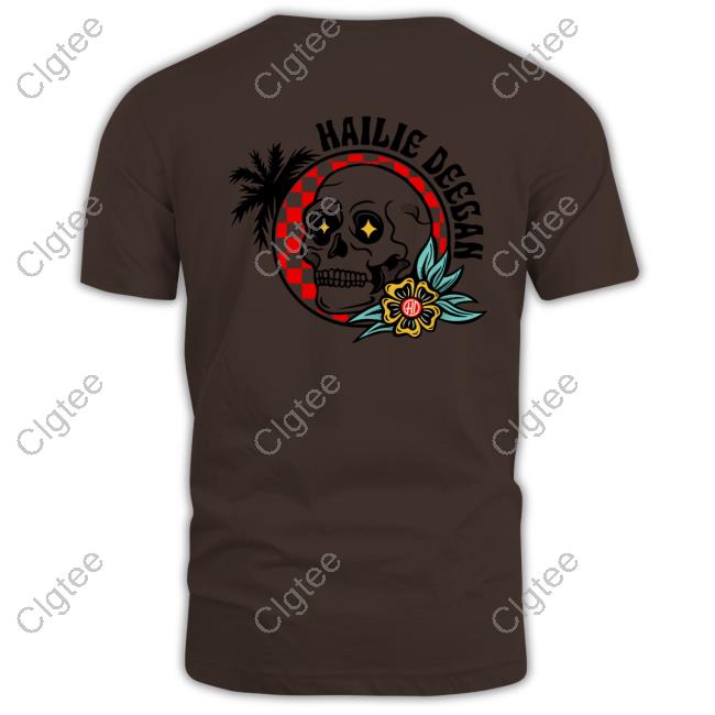 Official Hailie Deegan Merch Checkered Skull Hd Crewneck Sweatshirt Official Hailie Deegan Merch Checkered Skull Hd Crewneck Sweatshirt