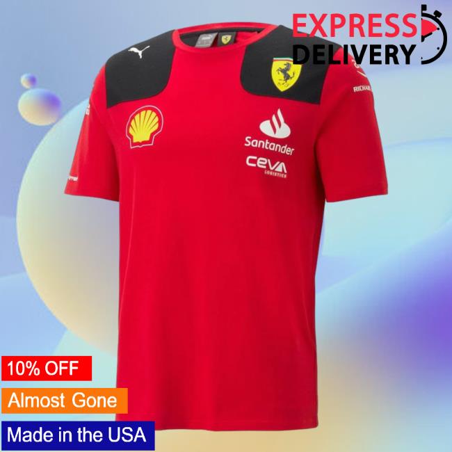 Official Charles Leclerc Carlos Sainz Scuderia Ferrari 2023 Team Shirt Official Charles Leclerc Carlos Sainz Scuderia Ferrari 2023 Team Shirt