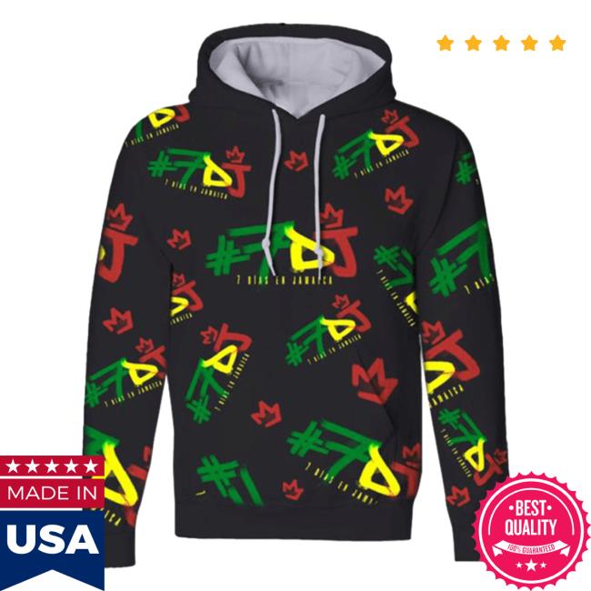 Maluma Clothing Store Shop Merch #7Dj Color Logo All Over Print Crewneck Sweatshirt 3D Aop
